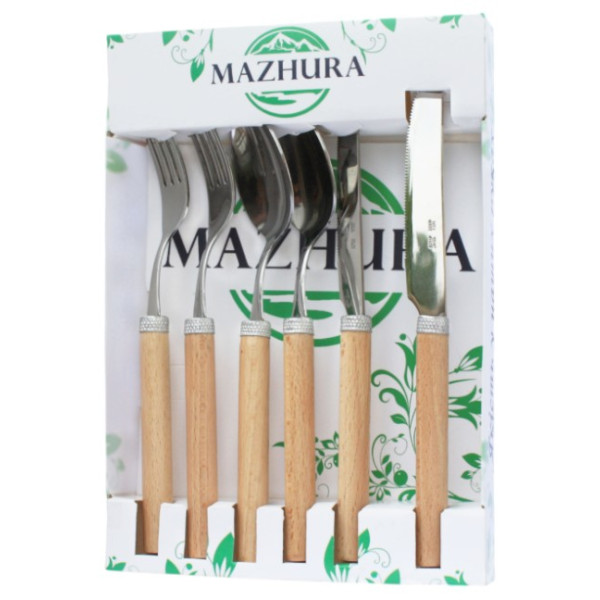 Фото - Набор ножей столовых MAZHURA Beech wood 6 пр. (mz505668)