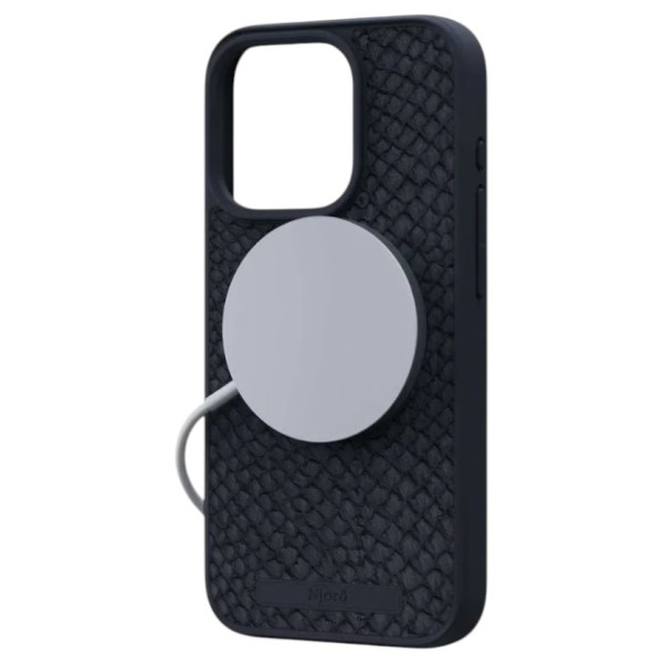 Фото - Чохол для смартфону Njord Salmon Leather MagSafe Case Black for iPhone 15 Pro (NA53SL00)