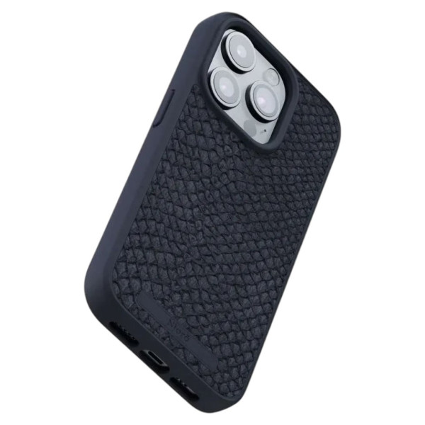 Фото - Чохол для смартфону Njord Salmon Leather MagSafe Case Black for iPhone 15 Pro (NA53SL00)