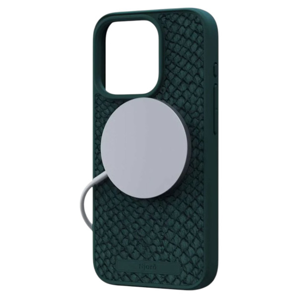 Фото - Чохол для смартфону Njord Salmon Leather MagSafe Case Dark Green for iPhone 15 Pro (NA53SL02)