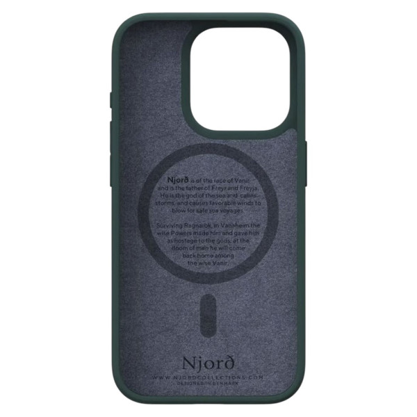 Фото - Чохол для смартфону Njord Salmon Leather MagSafe Case Dark Green for iPhone 15 Pro (NA53SL02)