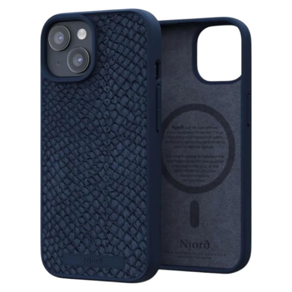 Фото - Чехол для смартфона Njord Salmon Leather MagSafe Case Petrol Blue for iPhone 15 (NA51SL01)