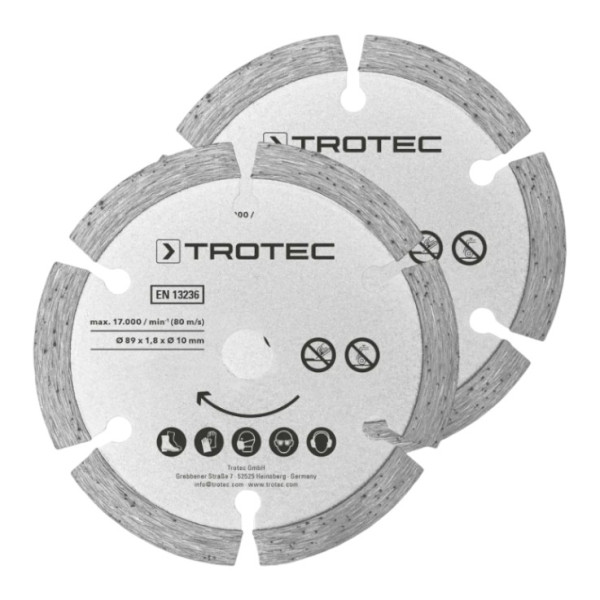 Фото - Диск алмазний Trotec Diamond 89х10х1,8 2 шт. (6215001302) Фото - Диск алмазний Trotec Diamond 89х10х1,8 2 шт. (6215001302)