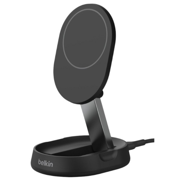 Фото - Беспроводное зарядное устройство Belkin 15Вт Magnetic Stand Qi2, адаптер 20Вт USB-C Black (WIA008VFBK)
