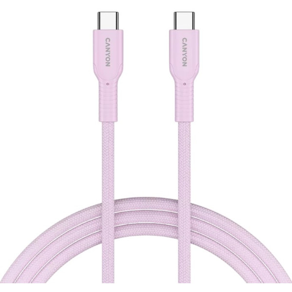 Фото - Кабель синхронізації даних Canyon OnWire 60CL C-C 60W COLOR Braided 1m Pink (CND-CCAP60AB10PK)