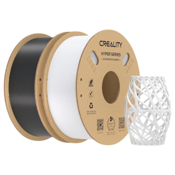 Фото - Нитка для PETG-картриджа Creality Hyper Filament 2x1 кг чорний/білий (3301030075)
