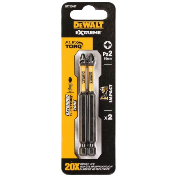 Фото - Біта для викрутки DeWALT IMPACT TORSION 2 шт. (DT70566T)