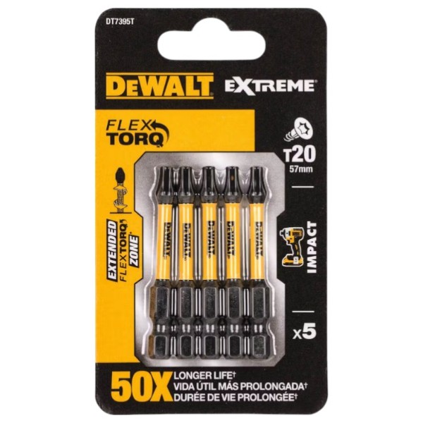 Фото - Біта для викрутки DeWALT IMPACT TORSION 5 шт. (DT7395T)