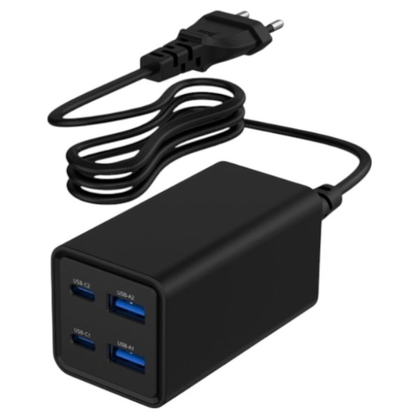 Фото - Сетевое зарядное устройство Gembird 2xUSB-A QC3.0 30W+2xType-C PD 65W Black (TA-UC-2A2C-PD65-01-BK)