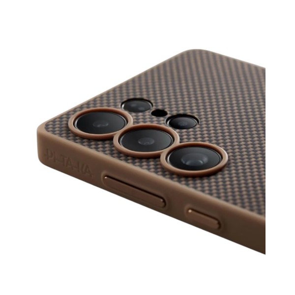 Фото - Чохол для смартфону Pitaka PinButton Case Plain 600D Black/Gold for Samsung Galaxy S25 Ultra (PBS2502U)