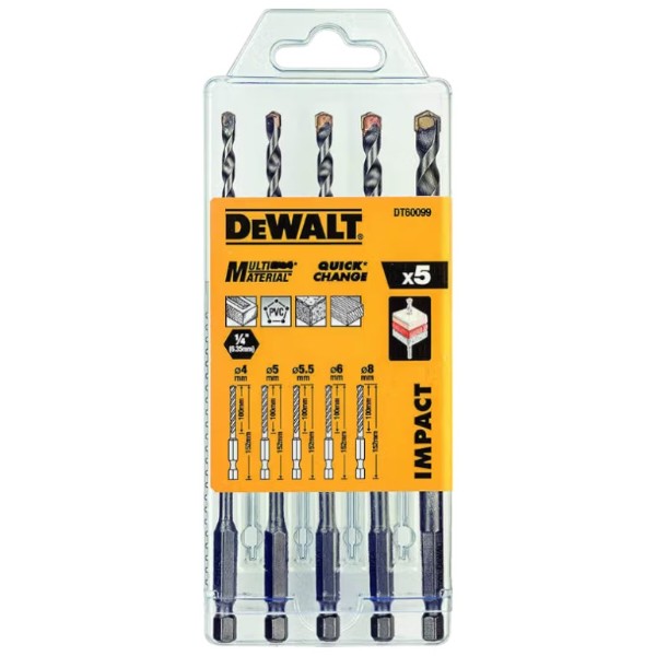Фото - Набор сверл DeWALT MULTI MATERIAL IMPACT 5 шт. (DT60099) Фото - Набор сверл DeWALT MULTI MATERIAL IMPACT 5 шт. (DT60099)