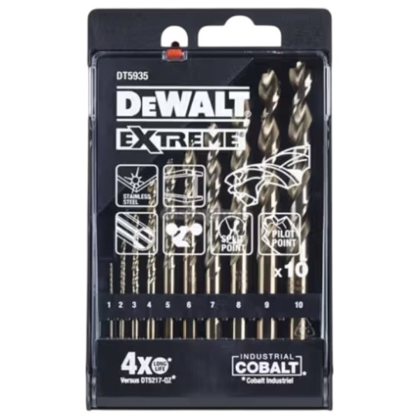 Фото - Набір свердел DeWALT EXTREME COBALT,HSS-Co 10 шт. (DT5935)