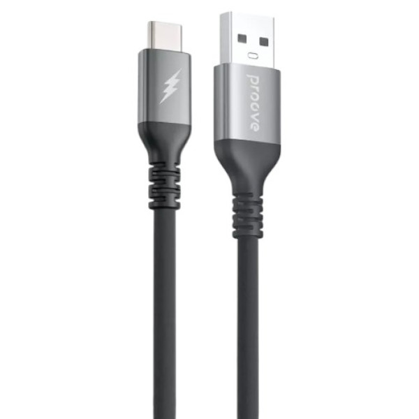 Фото - Кабель синхронізації даних Proove ReGen Silicone USB to Type-C 3A 1m Black (CCRS12001102)