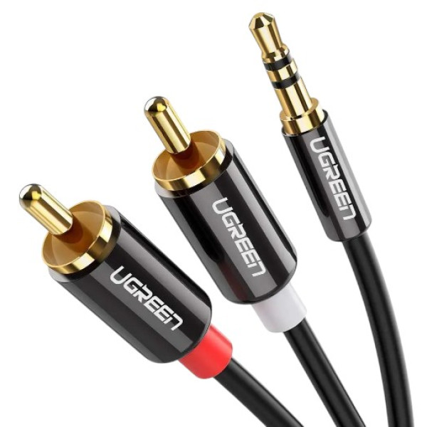 Фото - Кабель 3.5 мм - RCA UGREEN AV116 3.5mm Male to 2 RCA Male Cable 5m Black (10591)