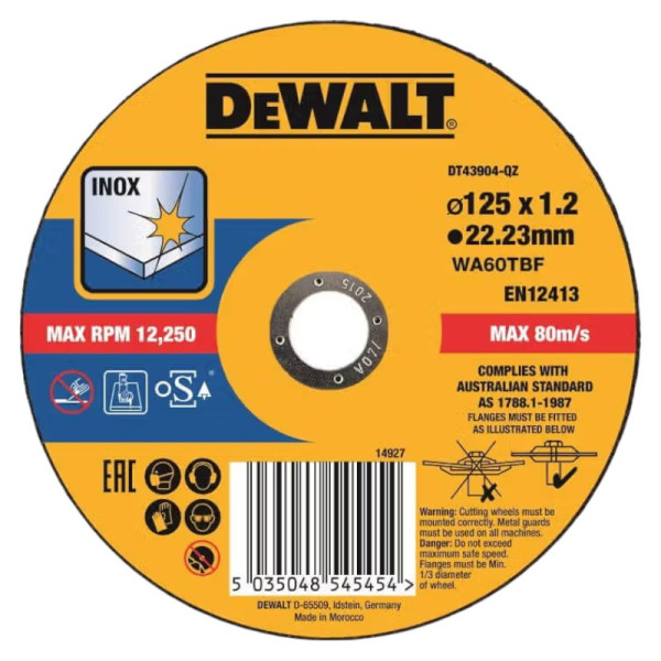 Фото - Круг відрізний по металу DeWALT EXTREME 125х1.2х22.23 мм (DT43904)