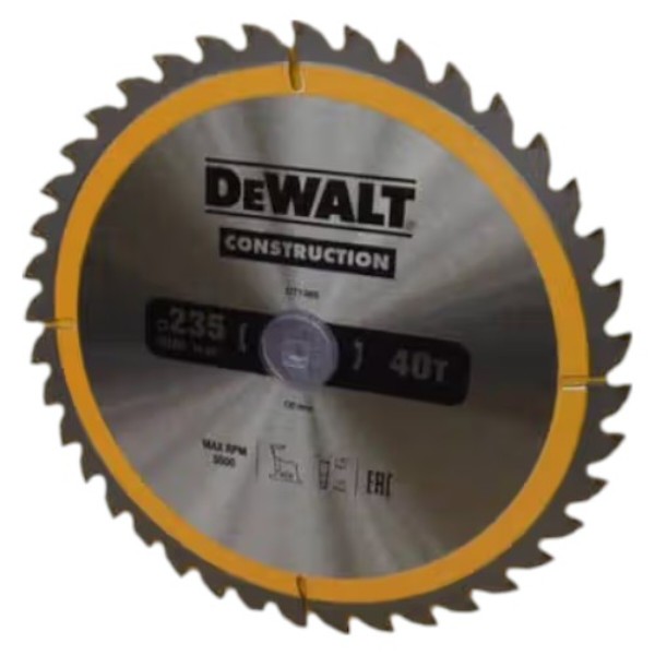Фото - Круг відрізний по дереву DeWALT СONSTRUCTION 235х30 мм (DT1955)
