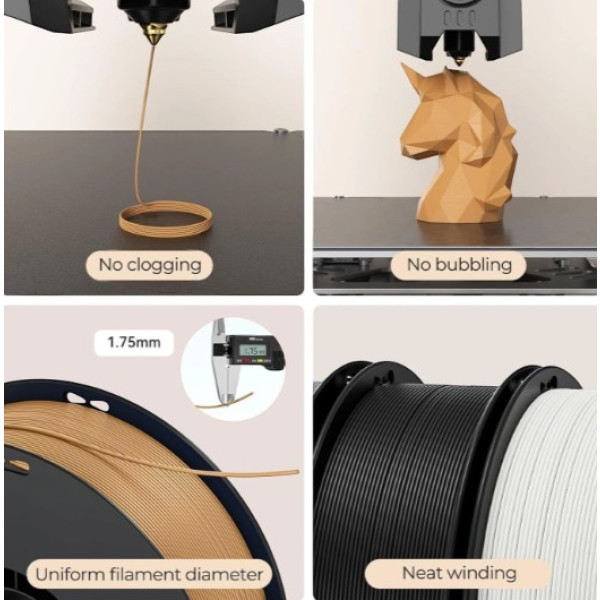 Фото - Нитка для PLA-картриджа Creality Filament 1.75 мм чорний (3301010513)