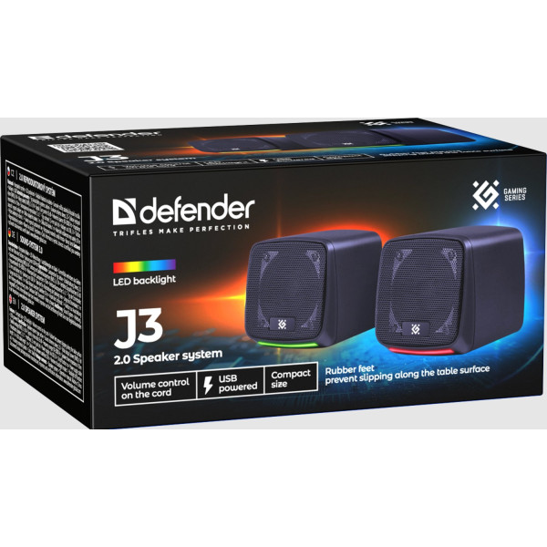 Фото - Комп'ютерна акустика компактна 2.0 Defender J3 6W/LIGHT/USB (65963)