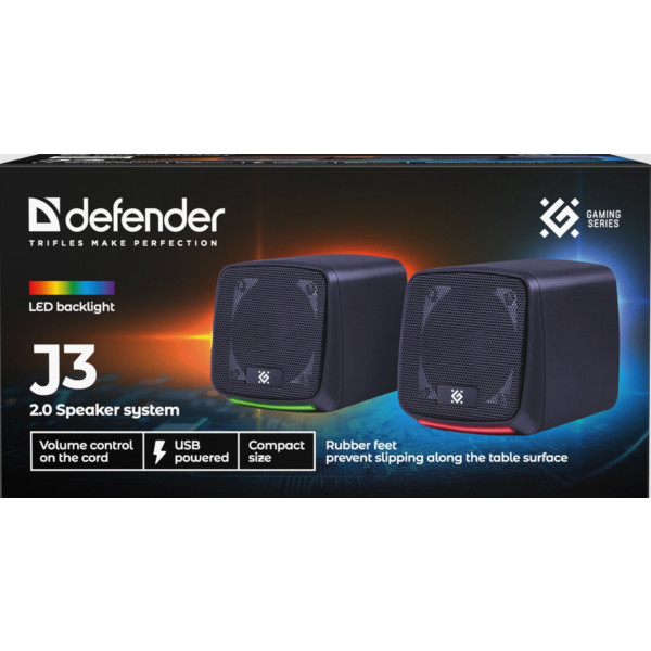 Фото - Комп'ютерна акустика компактна 2.0 Defender J3 6W/LIGHT/USB (65963)