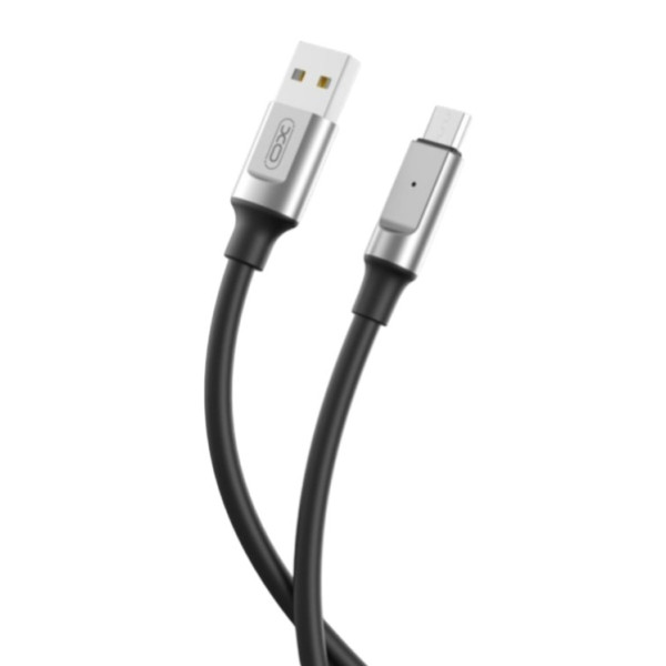 Фото - Кабель синхронізації даних XO Liquid Silicone Rubber USB-A to Micro 6A 1m (NB251_M_Black)