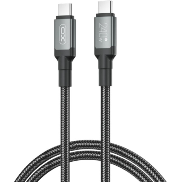 Фото - Кабель синхронізації даних XO High Power Braided Type-C to Type-C - 240W 1m (NBQ264A_С_Black)