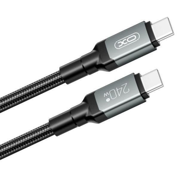 Фото - Кабель синхронізації даних XO High Power Braided Type-C to Type-C - 240W 1m (NBQ264A_С_Black)
