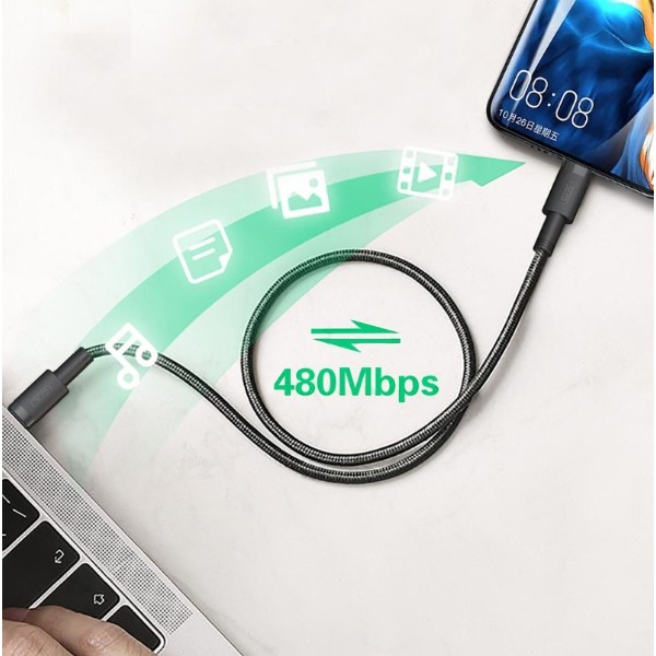 Фото - Кабель XO High Power Braided Type-C to Type-C - 100W 1m (NBQ199_С_Black)