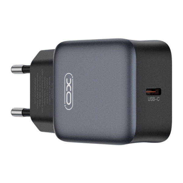 Фото - Мережевий зарядний пристрій XO 30W PD Single port USB-C (L155_Black)