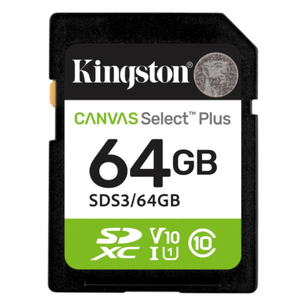Фото - Карта пам'яті Kingston SD 64GB C10 UHS-I V10 (SDS3/64GB)