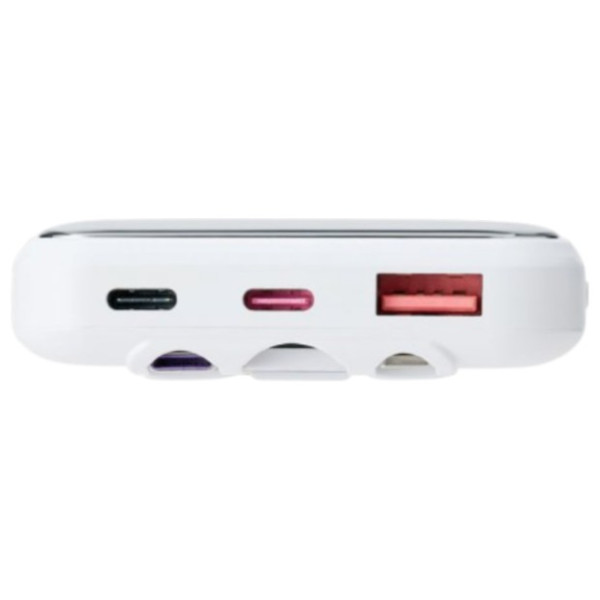 Фото - Батарея мобільна RIVACASE 10000 mA QC/PD 22.5W 3 вбудовані кабелі VA2211 (White)