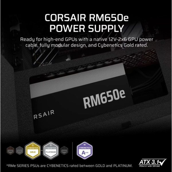 Фото - Блок питания для ПК Corsair RM650e (CP-9020302-EU) 650W
