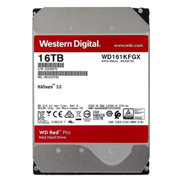 Фото - Жорсткий диск внутрішній WD HDD SATA 16.0TB WD Red Pro NAS 7200rpm 512MB (WD161KFGX)