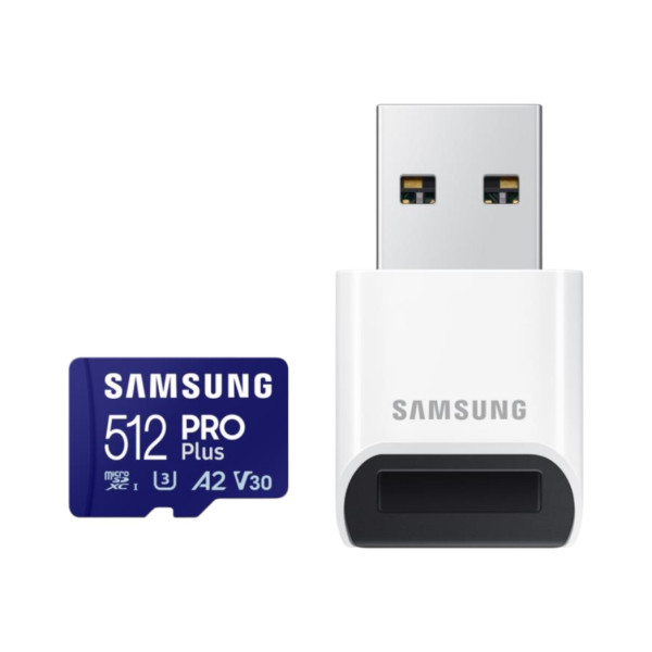 Фото - Карта пам'яті Samsung MICRO SDXC PRO+ 512GB W/ADAPT (MB-MD512SB/WW)