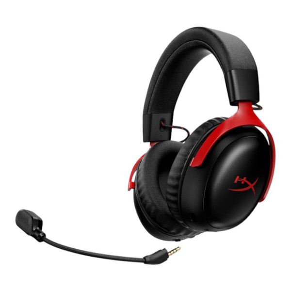 Фото - Гарнітура бездротова ігрова HyperX Cloud III S, WL/USB-A/USB-C Black-Red (A59Z0AA)