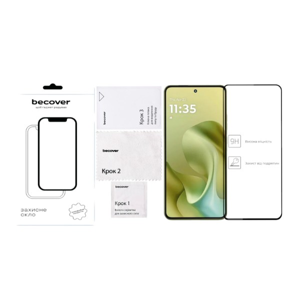 Фото - Защитное стекло для смартфона BeCover for Motorola Moto G86 Black (713727)
