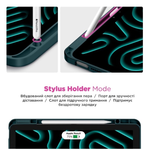 Фото - Чохол для планшета Armorstandart Y-Type PEN для Samsung Galaxy Tab S9/S9 FE/S10 FE/S10 Lite Pine Green (ARM85521)