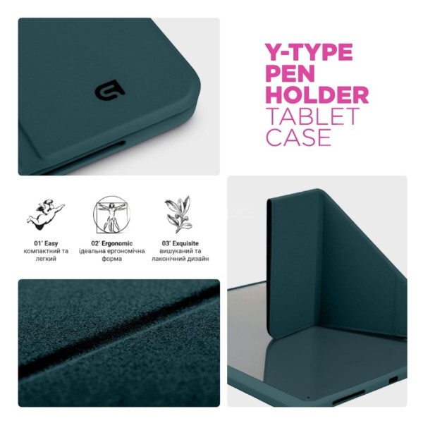 Фото - Чохол для планшета Armorstandart Y-Type PEN for Samsung Galaxy Tab S9+ / S9 FE+ / S10+ Pine Green (ARM85527)