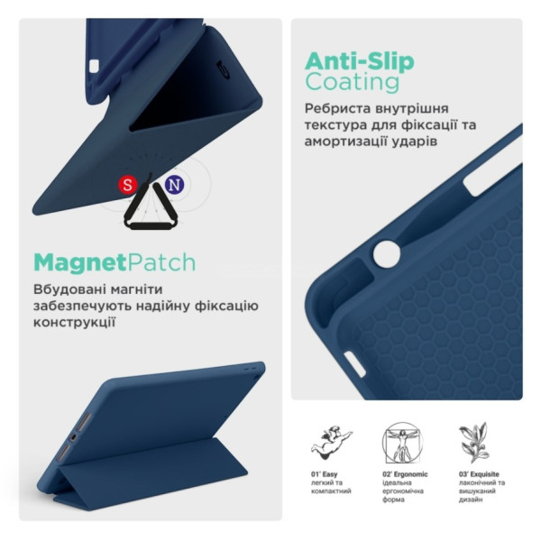 Фото - Чохол для планшета Armorstandart Smart Fold Pen для Samsung Galaxy Tab  S10 FE / S10 Lite Dark Blue (ARM85549)