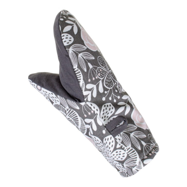 Фото - Прихватка-рукавиця Home Line Квіти декоративні Графітово-фрезові (177559)