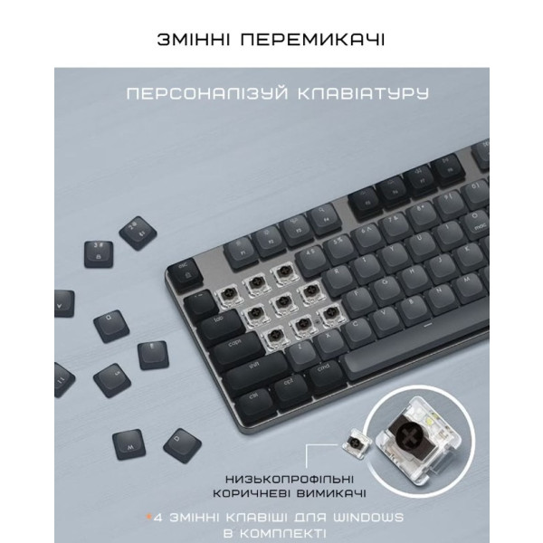 Фото - Клавіатура бездротова Satechi SM3 Slim Mechanical Backlit Bluetooth Keyboard Dark (ST-KSM3DK-EN)