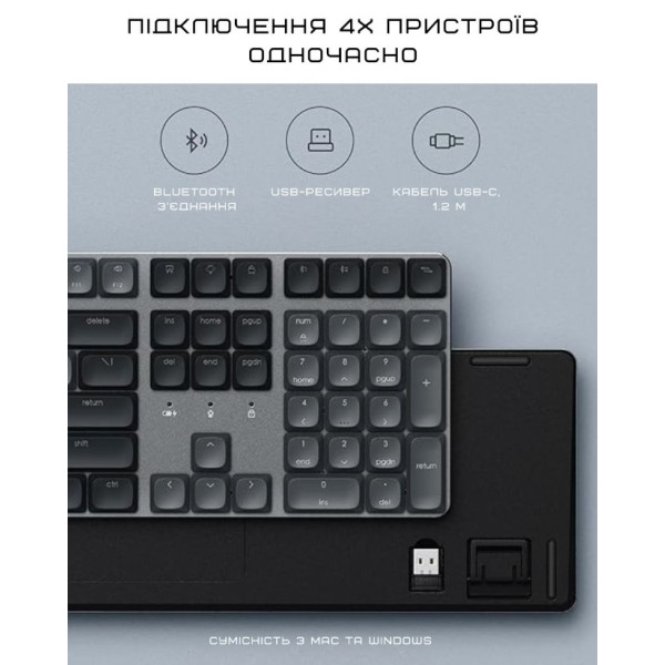 Фото - Клавіатура бездротова Satechi SM3 Slim Mechanical Backlit Bluetooth Keyboard Dark (ST-KSM3DK-EN)