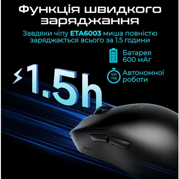 Фото - Миша бездротова ігрова RAWM ES21PRO.black