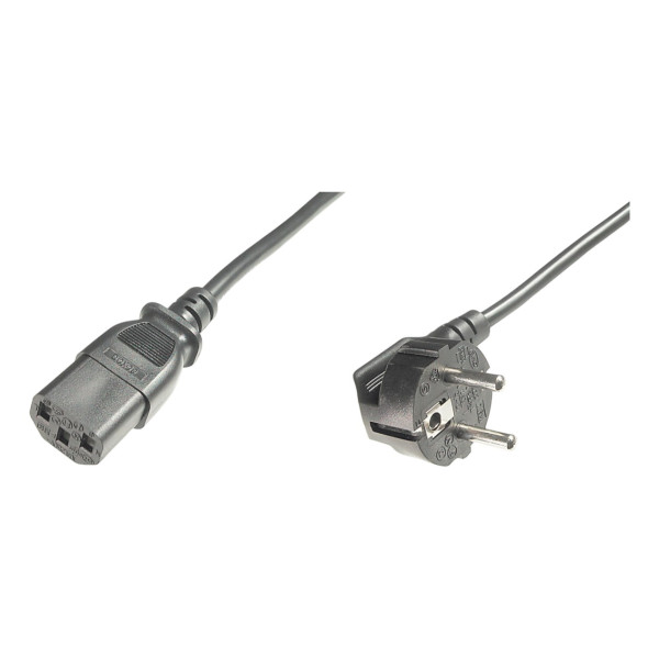 Фото - Кабель живлення Digitus Schuko 90/M - C13/F, 0.75 м Black (AK-440109-008-S)