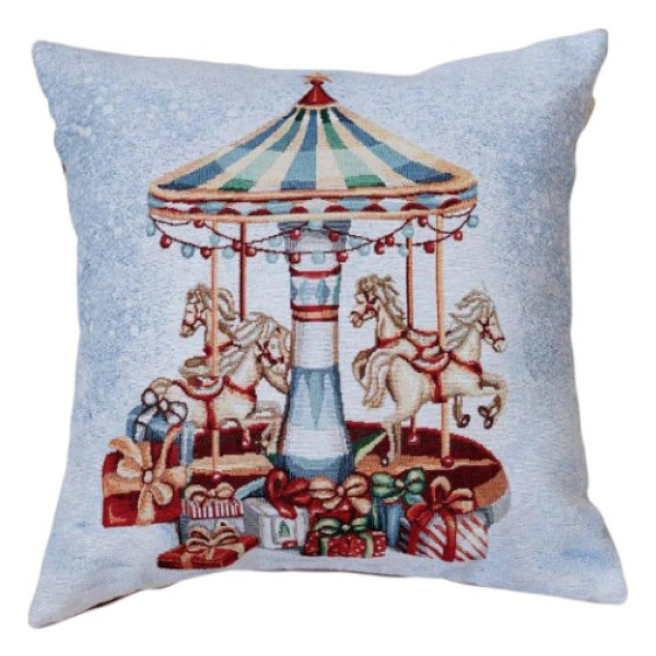 Фото - Подушка декоративна Прованс Новорічна Carousel Карусель 45х45 см (041950)