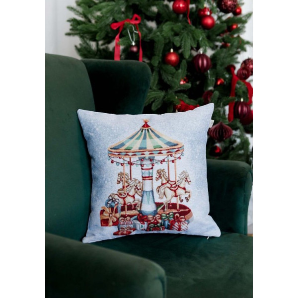 Фото - Подушка декоративна Прованс Новорічна Carousel Карусель 45х45 см (041950)