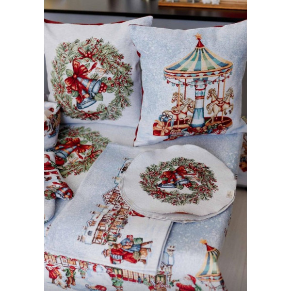 Фото - Подушка декоративна Прованс Новорічна Carousel Карусель 45х45 см (041950)