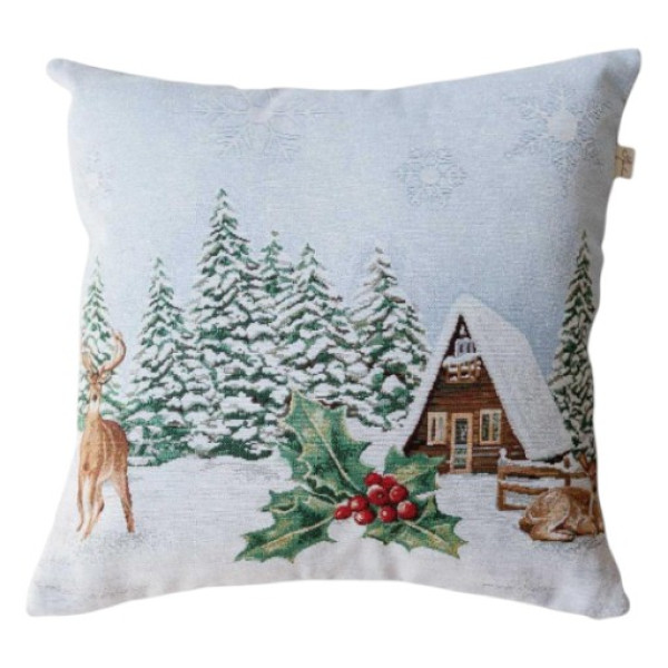Фото - Подушка декоративна Прованс Новорічна Squirrel Олені 45х45 см (041931)