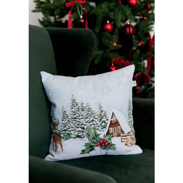 Фото - Подушка декоративна Прованс Новорічна Squirrel Олені 45х45 см (041931)