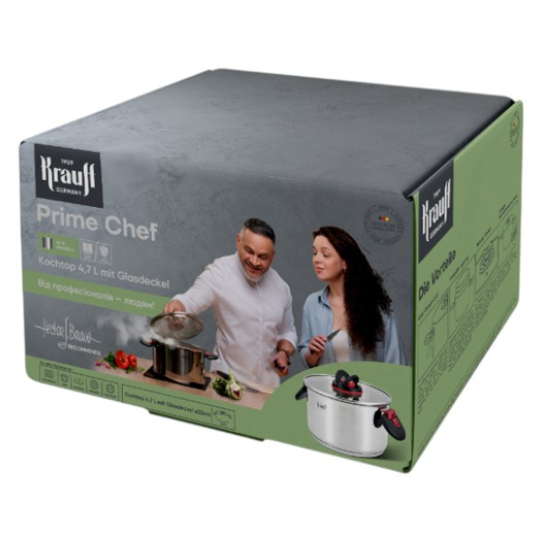 Фото - Каструля Krauff 4.7 л Prime Chef зі скляною кришкою (26-303-021)