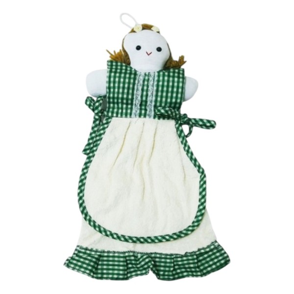Фото - Набір рушників Zastelli махрових фігурка Дівчинка для кухні 25х50 см 3 шт. Зелені (21092)